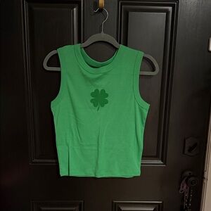 Green Clover Crop Top